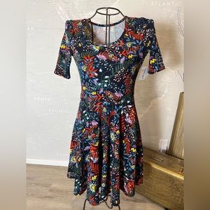 NWT lularoe Bright Vibrant floral Nicole Dress XL